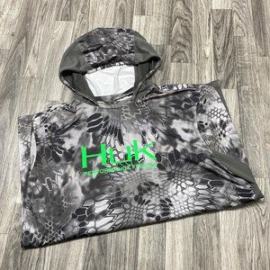 HULK Performance Fishing Graphic Stretch Grey Long Sleeve Hoodie Men's Size XL